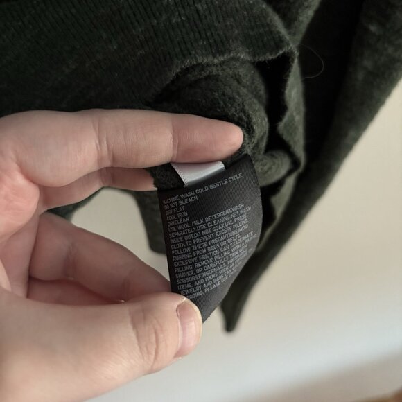 Uniqlo Men Size XL Green Wool Cotton Blend Slub Yarn Pullover Crew Neck Sweater - Picture 8 of 9